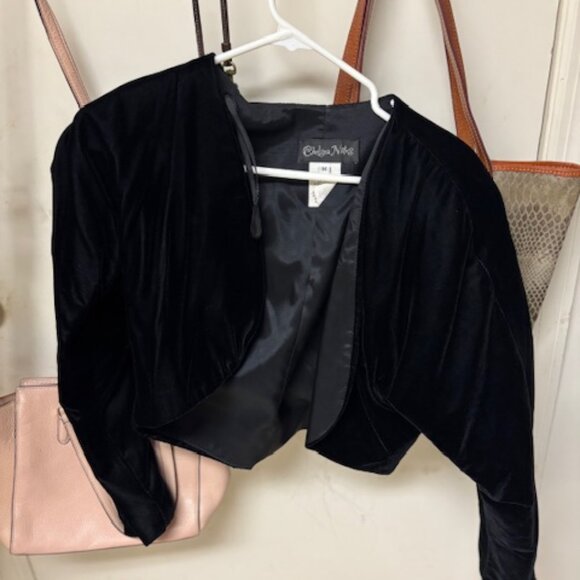 Velvet Black cropped Jacket - Picture 1 of 1